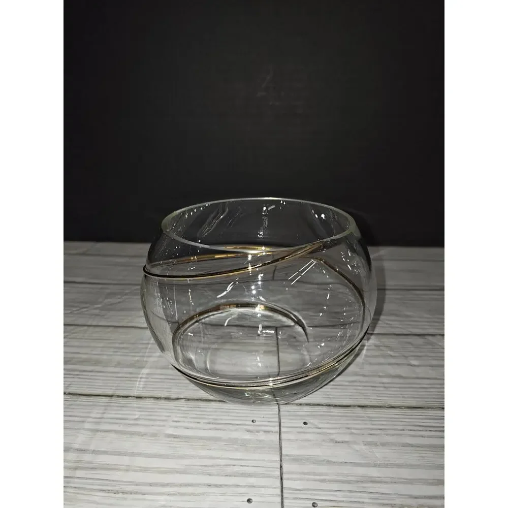 PartyLite Clear Embedded Glass Copper Wire Wrapped Vase Candy Dish Candle Holder - Picture 3 of 10